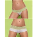 Obsessive Lacea szorty i stringi DUO PACK zielone L/XL