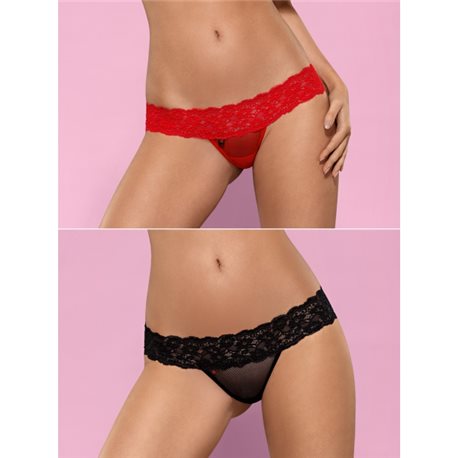 Lacea stringi DUO PACK czarne i czerwone L/XL