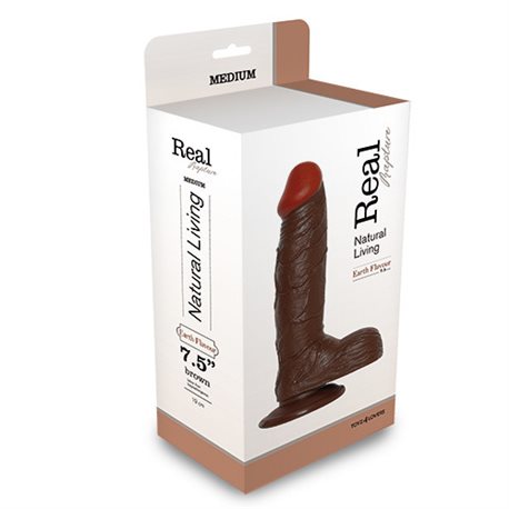 REALISTIC DILDO REAL RAPTURE BROWN 7.5""
