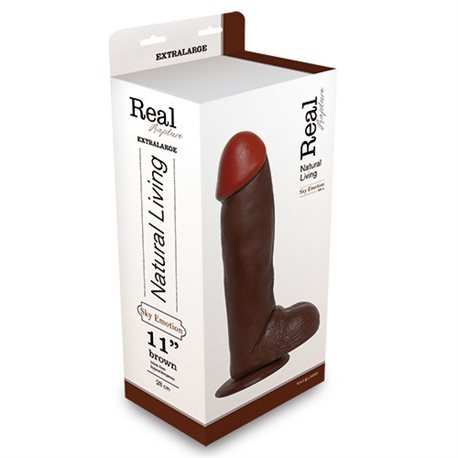 REALISTIC DILDO REAL RAPTURE BROWN 11""