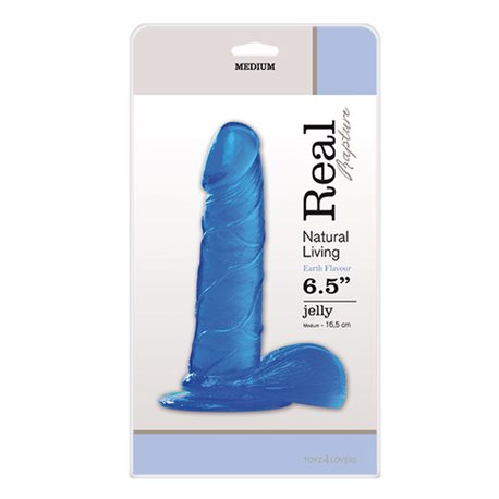 JELLY DILDO REAL RAPTURE BLUE 6,5""