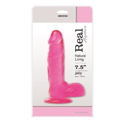 JELLY DILDO REAL RAPTURE PINK 7.5""