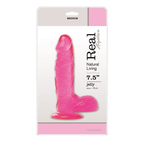 JELLY DILDO REAL RAPTURE PINK 7.5""